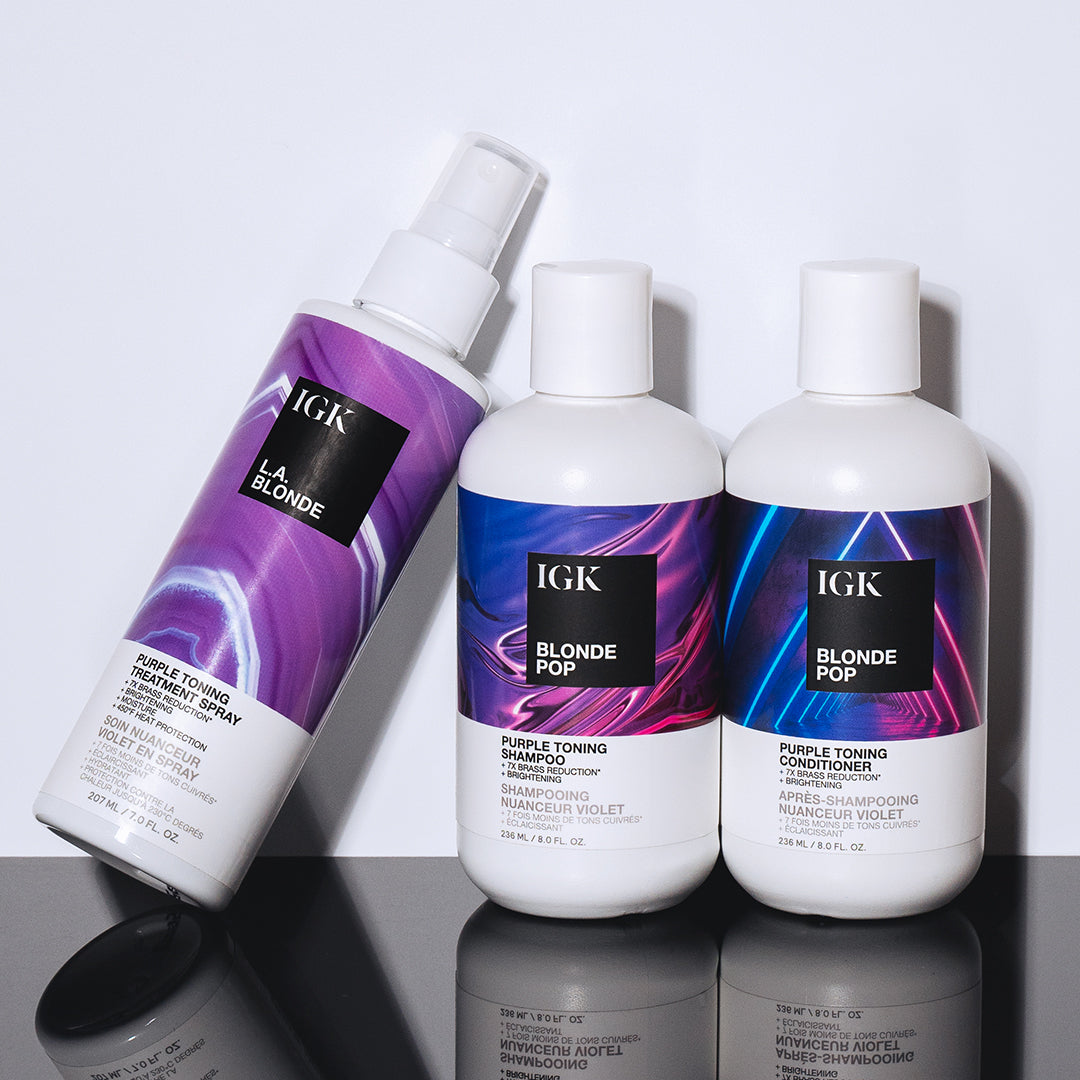 a group of hair products