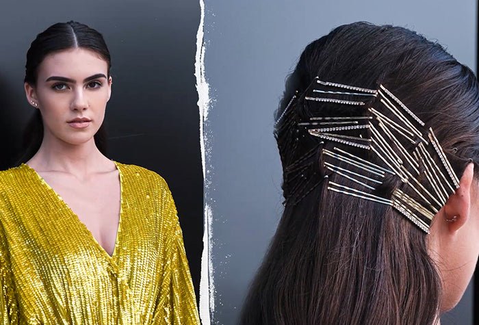 Holiday Hairstyle: Slicked Back Bobby Pin Look