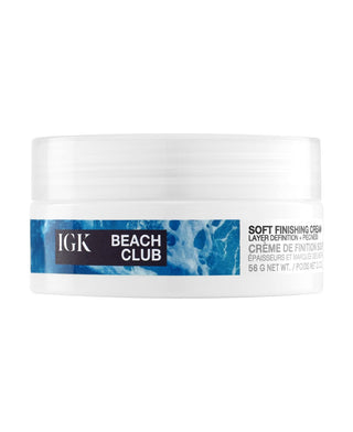 a white container with blue label