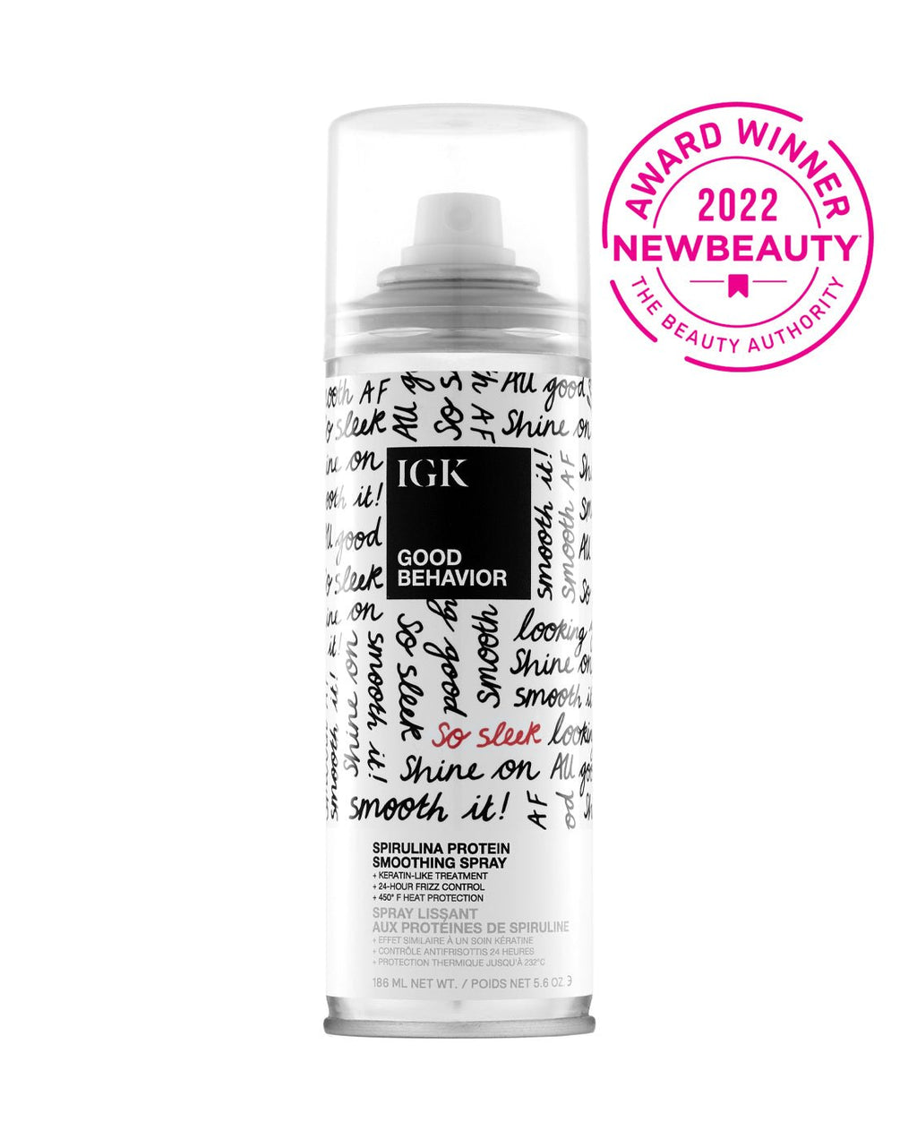 Good Behavior Smoothing Spray with award seal