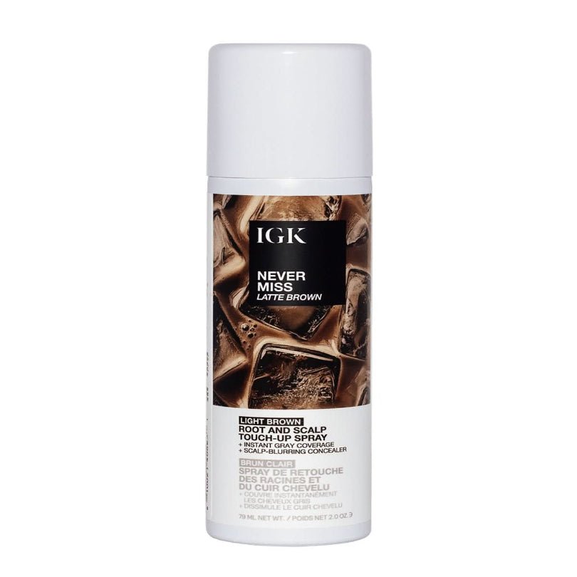 Never Miss touch-up spray in Latte Brown