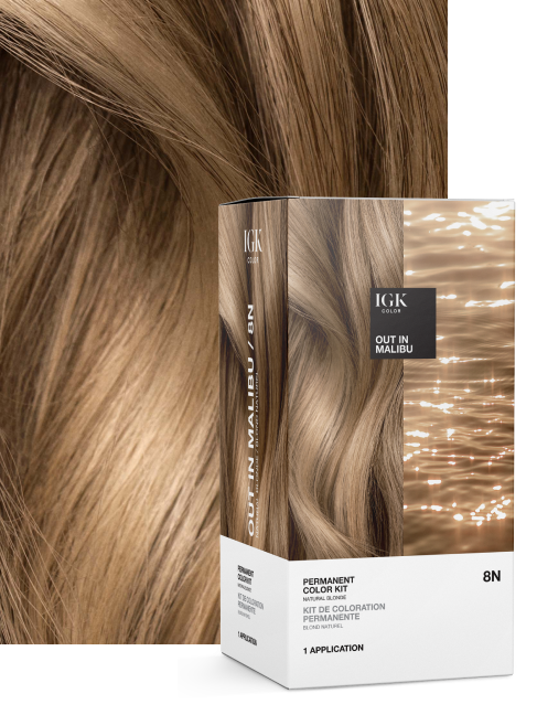 Permanent hair color swatch - Out in Malibu 8N