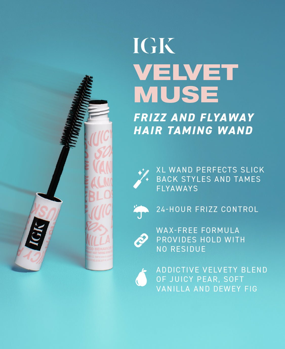 Good Behavior Frizz and Flyaway Lightweight Gel Hair Taming Wand, Velvet Muse Scent